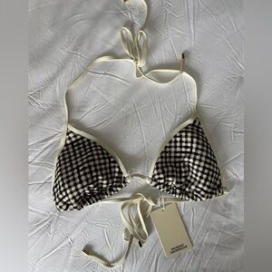 Monday Swimwear Palma Black Gingham Bikini Top - Size V